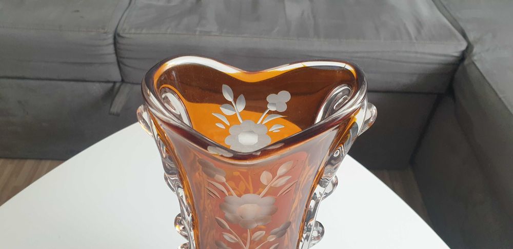 Starocie z Gdyni - Kryształy - wazon miodowy 38cm