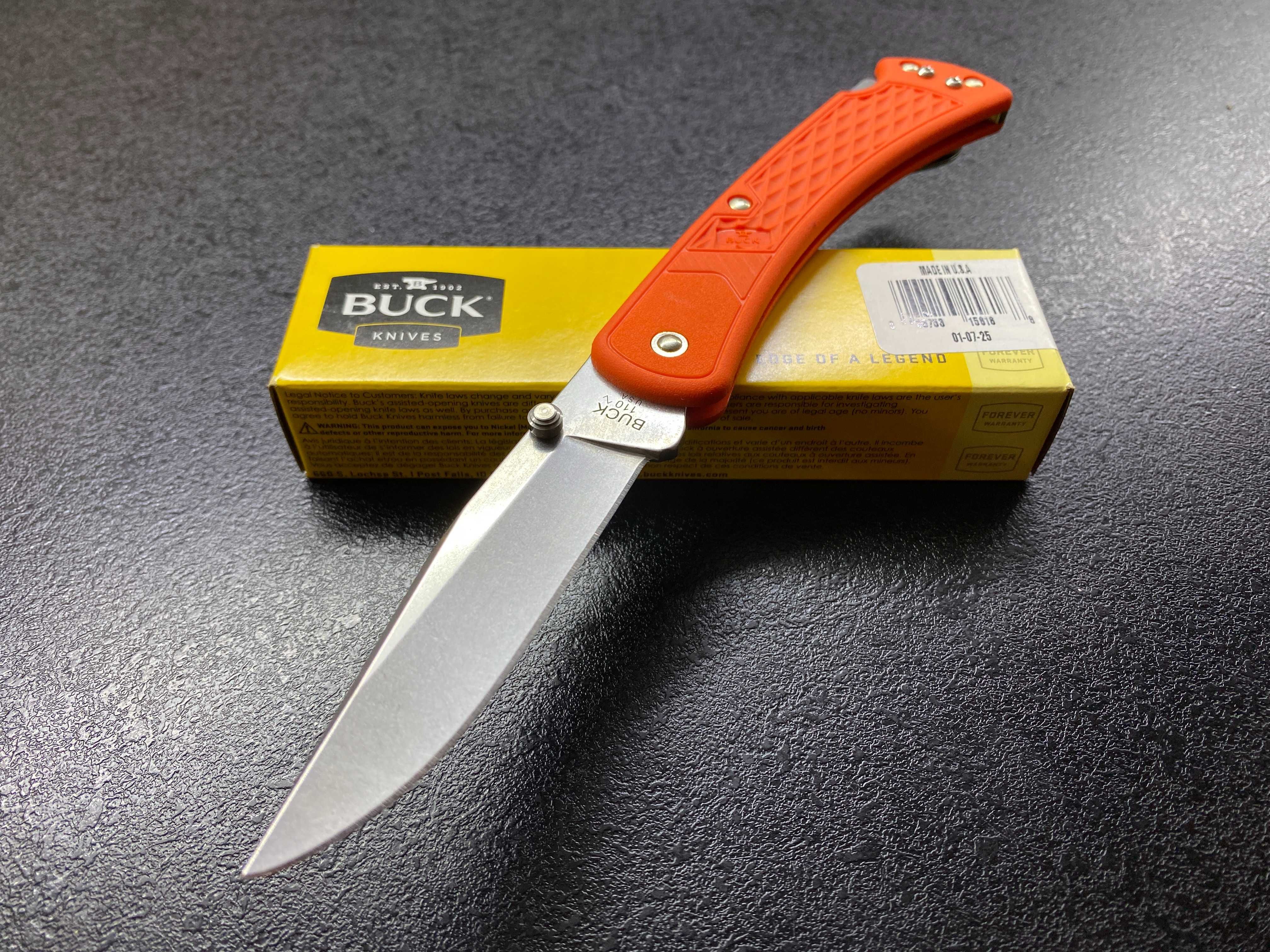 Buck 110 Slim Hunter, 420HC, помаранчевий/зелений/чорний. Оригінал
