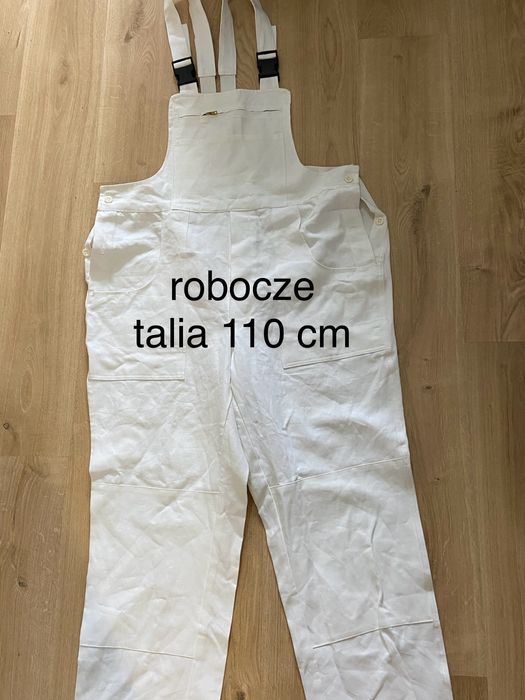 Białe spodnie XXXL ogrodniczki  kombinezon praca roboczy nowe