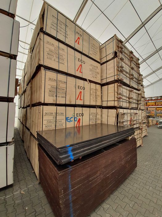 Płyta sklejka topolowa eco sprzedaż paletowa 43-45 arkuszy