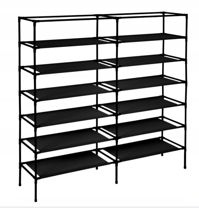 Nowa czarna szafa tekstylna podwójna organizer na ubrania buty