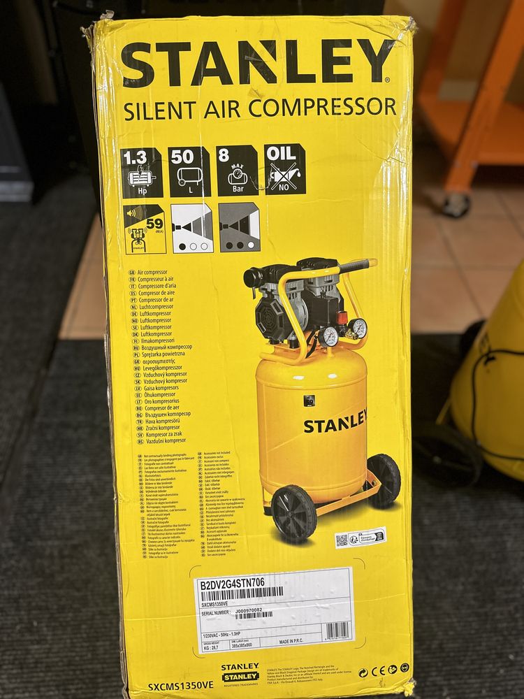 Kompresor Stanley 50L cichy jak nowy