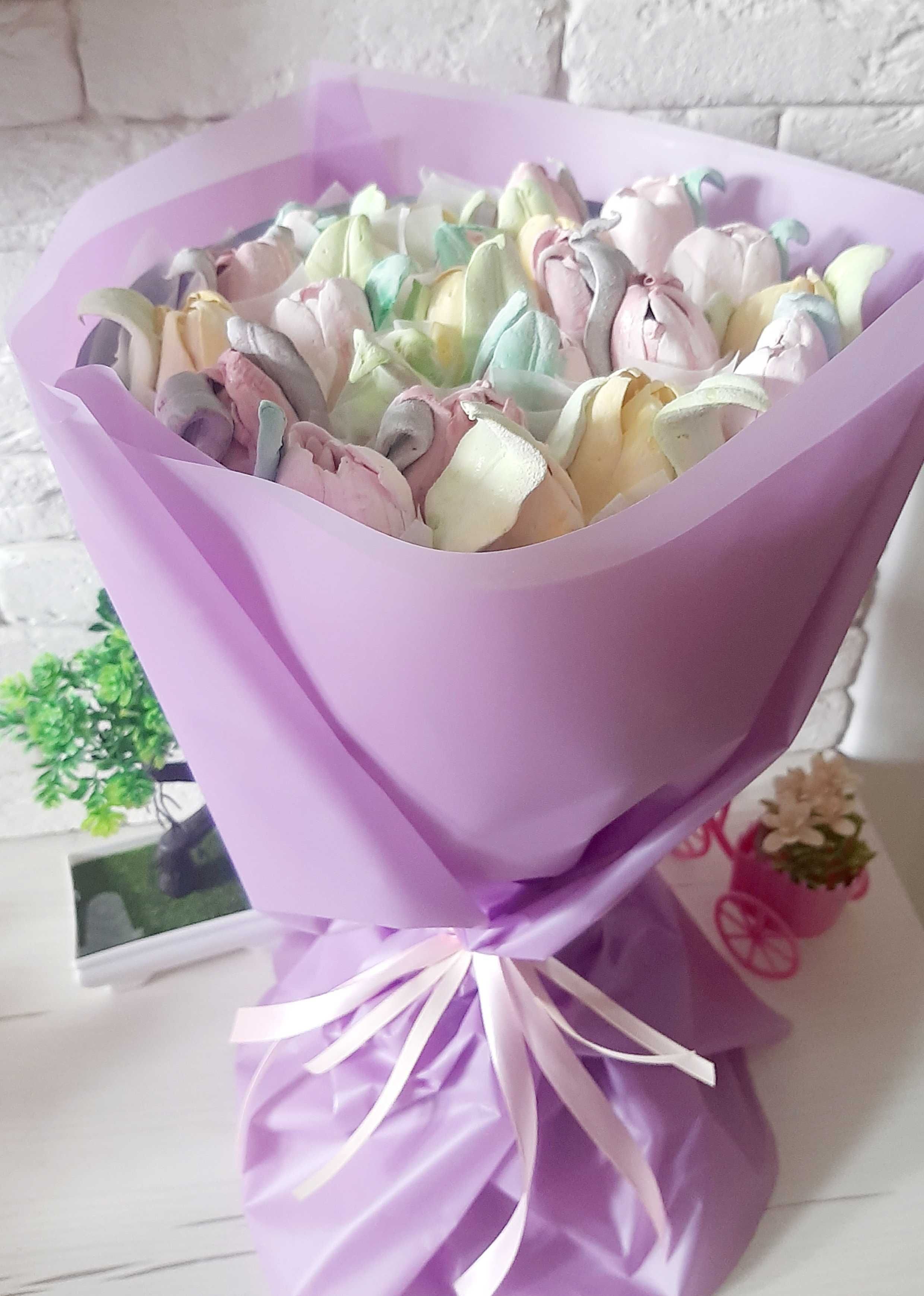 Квіти із зефіру тюльпани