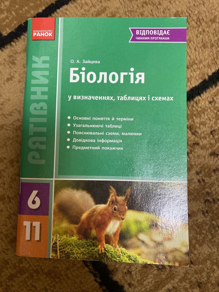 Біологія в таблицях, схемах, визначеннях. Підготовка до ЗНО/НМТ