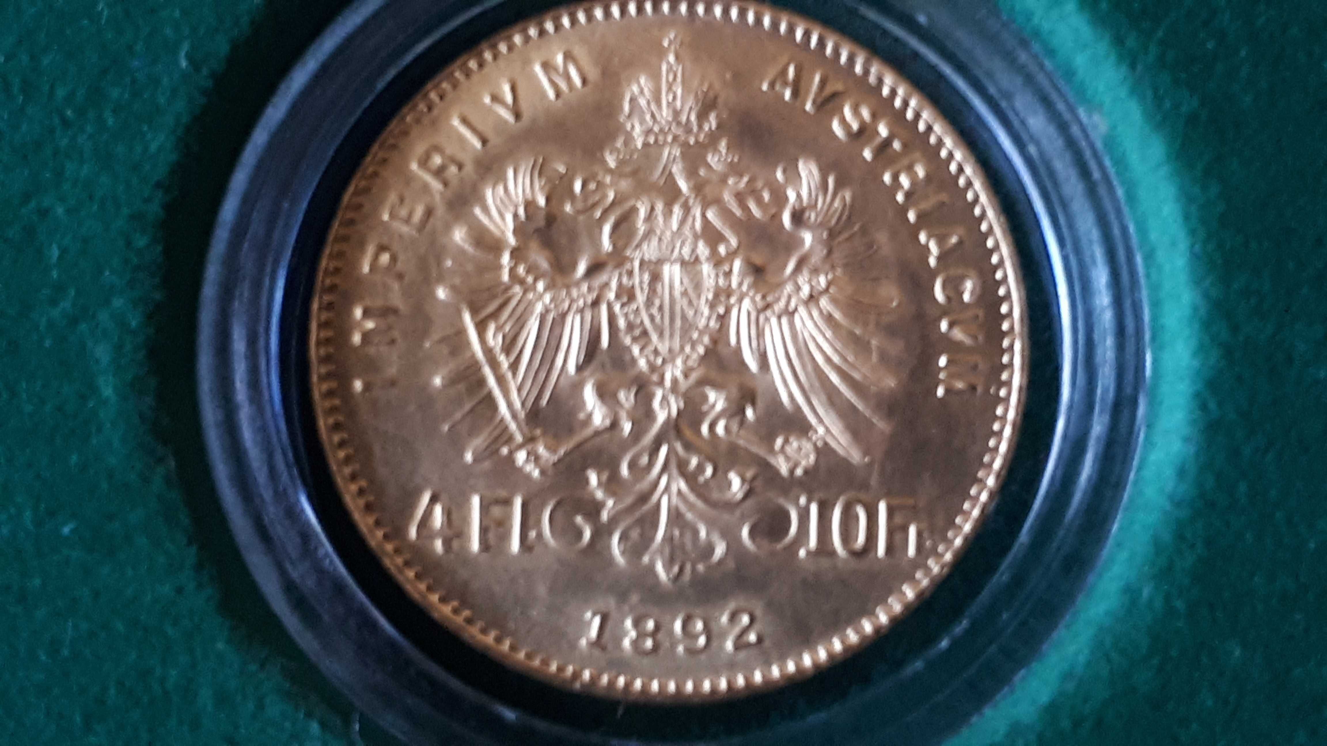 Złota Moneta - 4 FLORENY/ 10 FRANKÓW 1892 - Austria