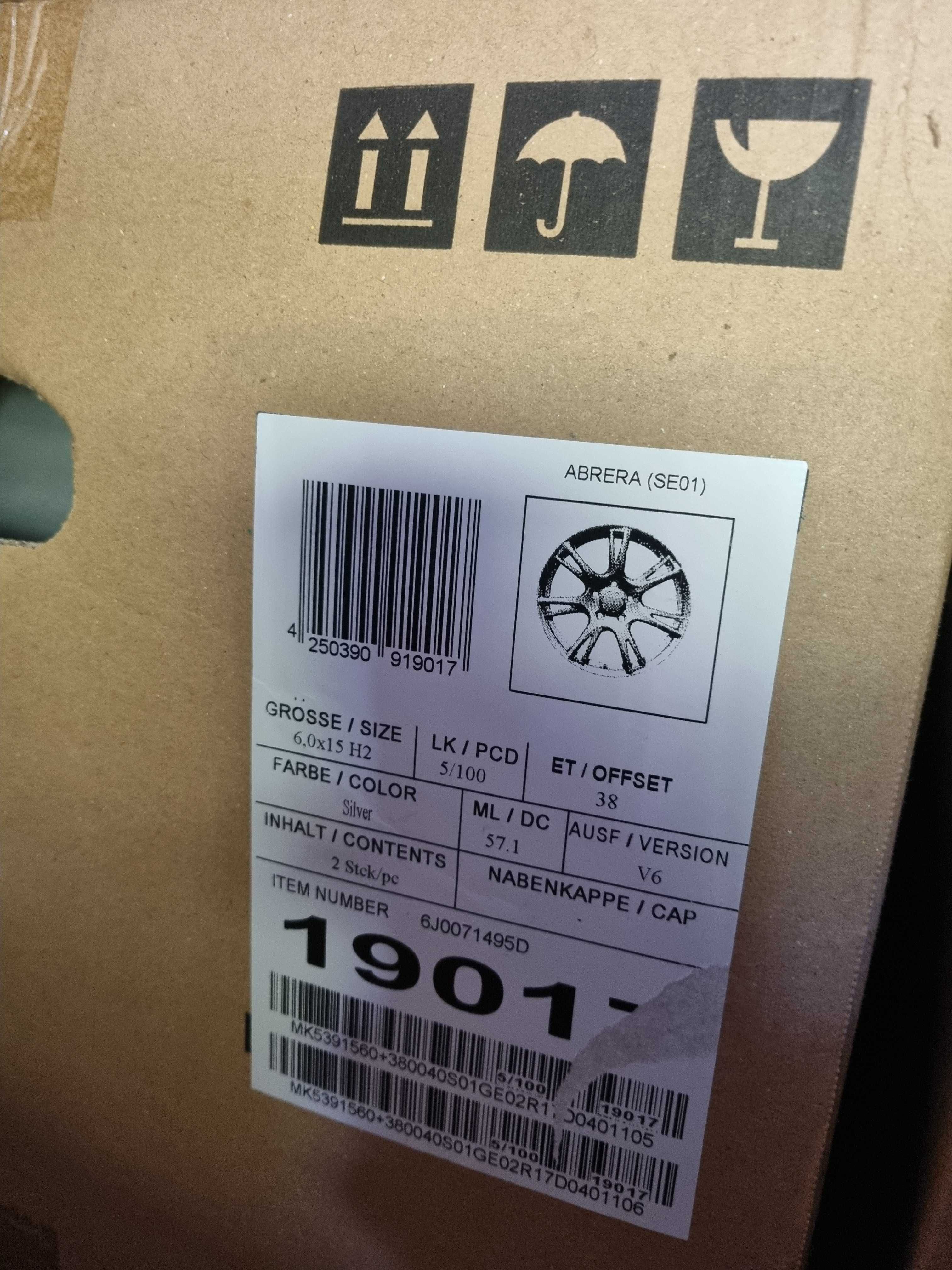 Oryginalne Alufelgi SEAT VW AUDI 15" 5x100 ET 38