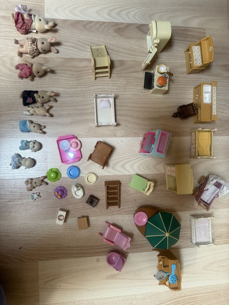 Sylvanian Family plus mebelki mega zestaw