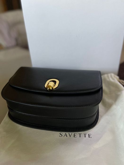 Італійська сумка Savette шкіряна чорна
