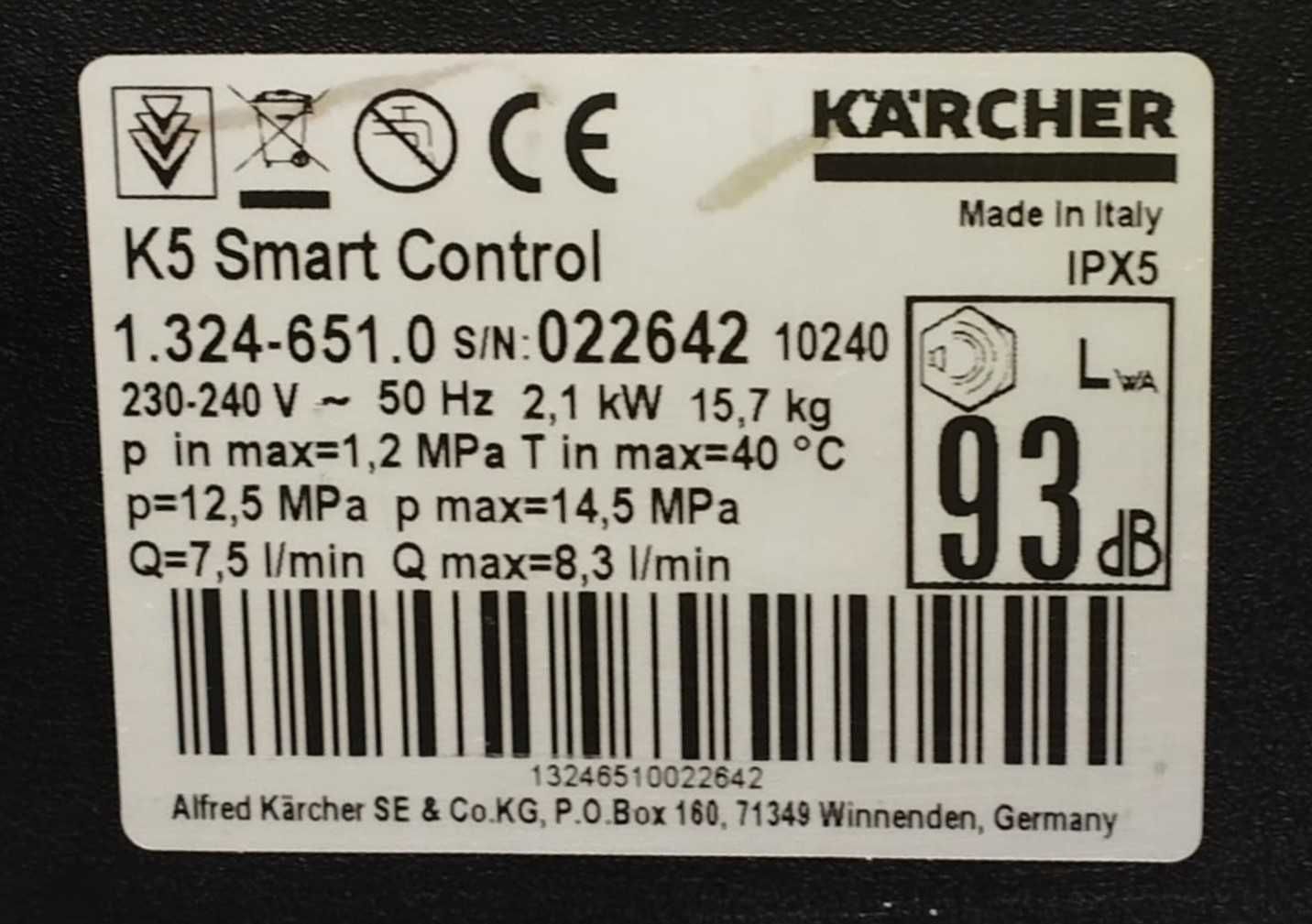 Myjka ciśnieniowa Karcher K5 Smart Control