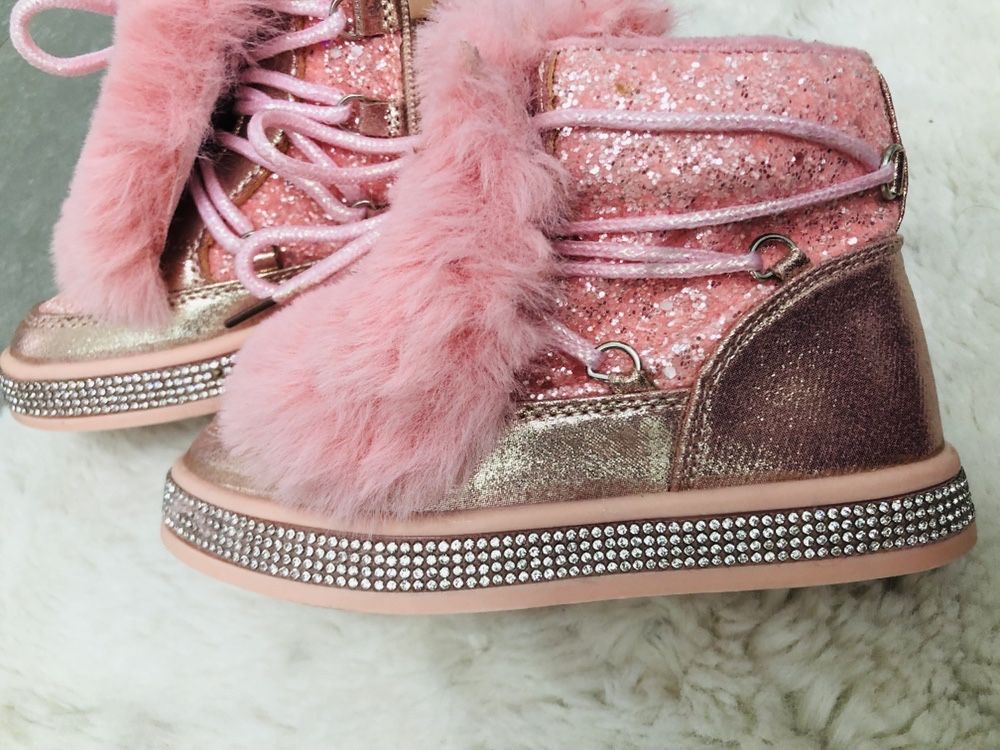 rock & joy buty zimowe buciki emu mikluki 18cm botki dziewczęce 28 róż