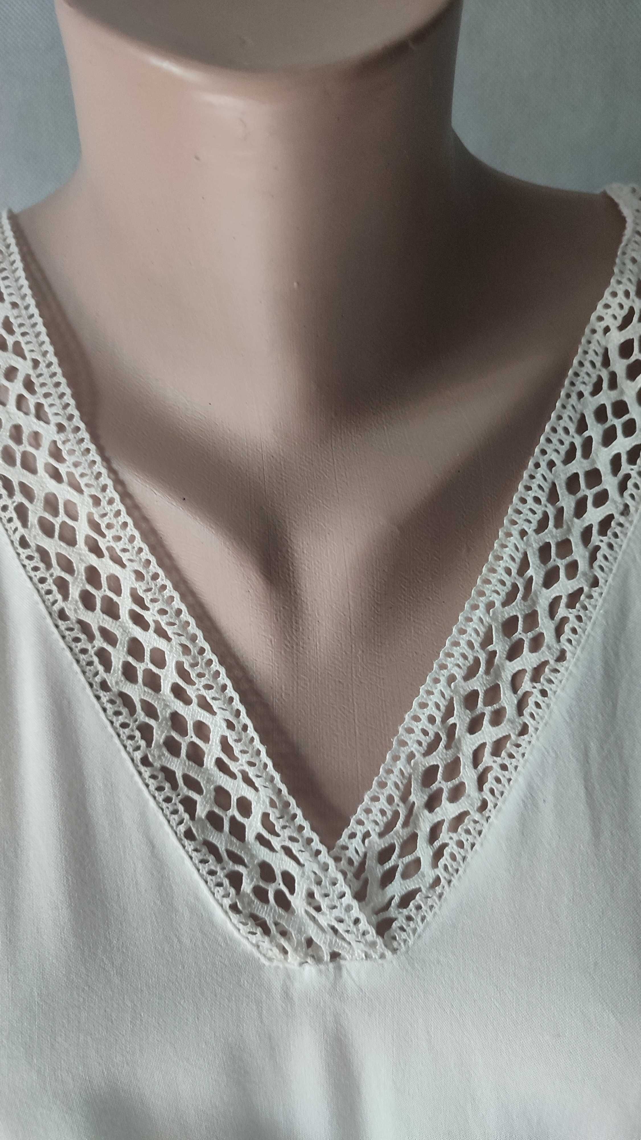 Sukienka krótka mini boho tunika damska koronka frędzle