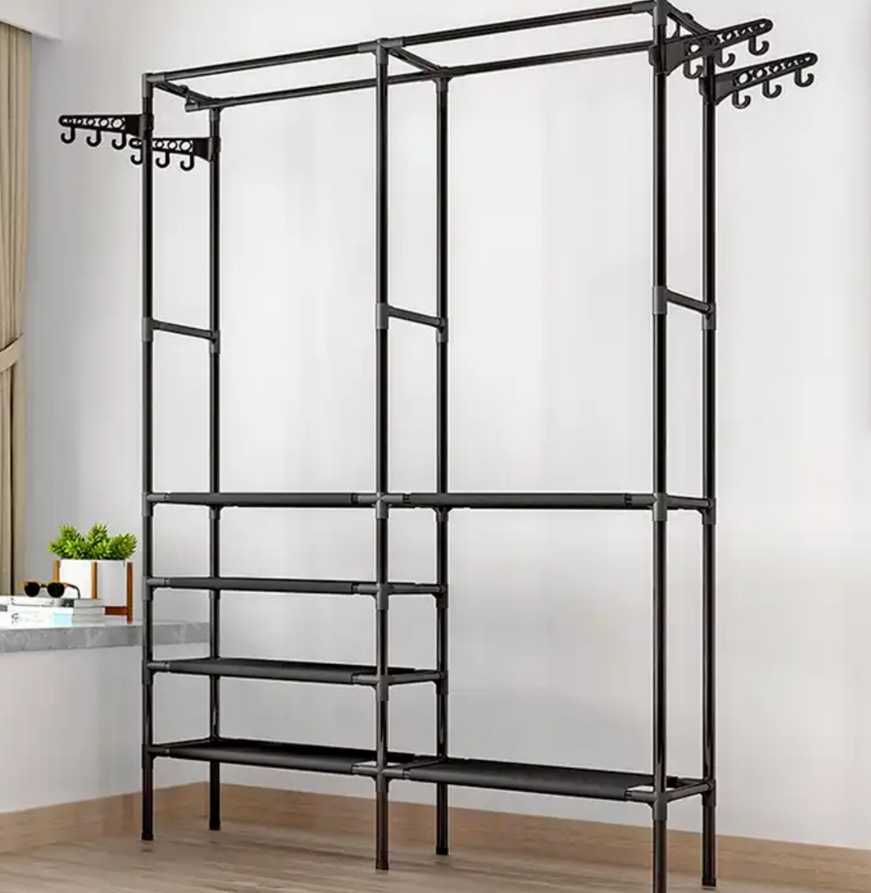 Вішалка підлогова стійка з полицями Simple Coat Rack Double Row