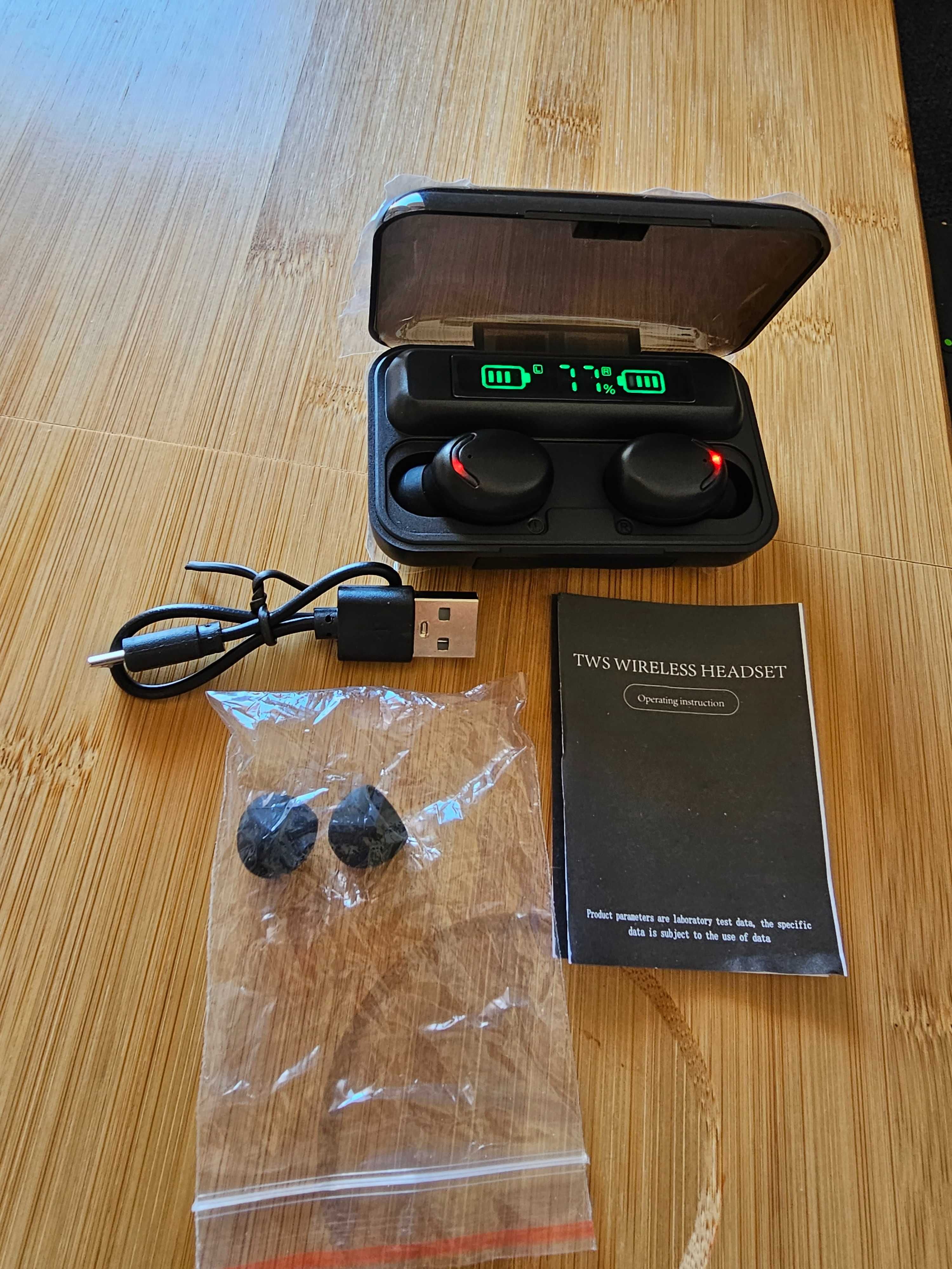 Auriculares Bluetooth com powerbank NOVOS