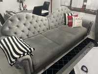 Sofa glamour z funkcją spania i pojemnikiem