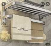 Toalheiro de aluminio sem necessidade de furar parede