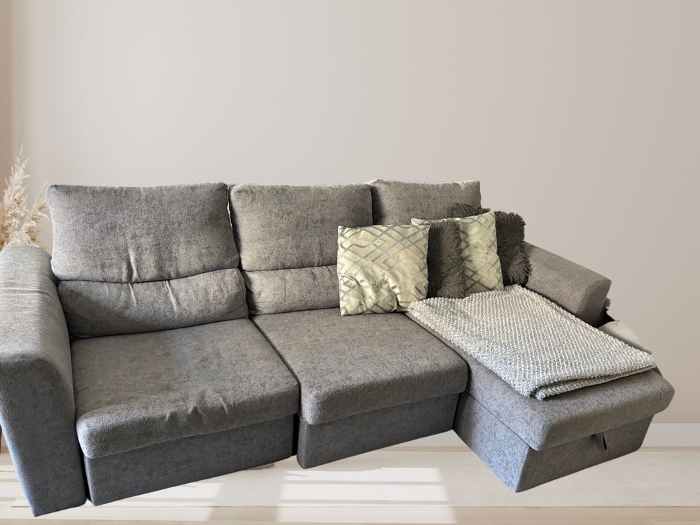 Sofá cama cinzento