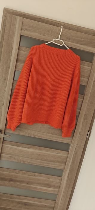 Pomarańczowy kardigan z domieszką wełny roz S Mohito