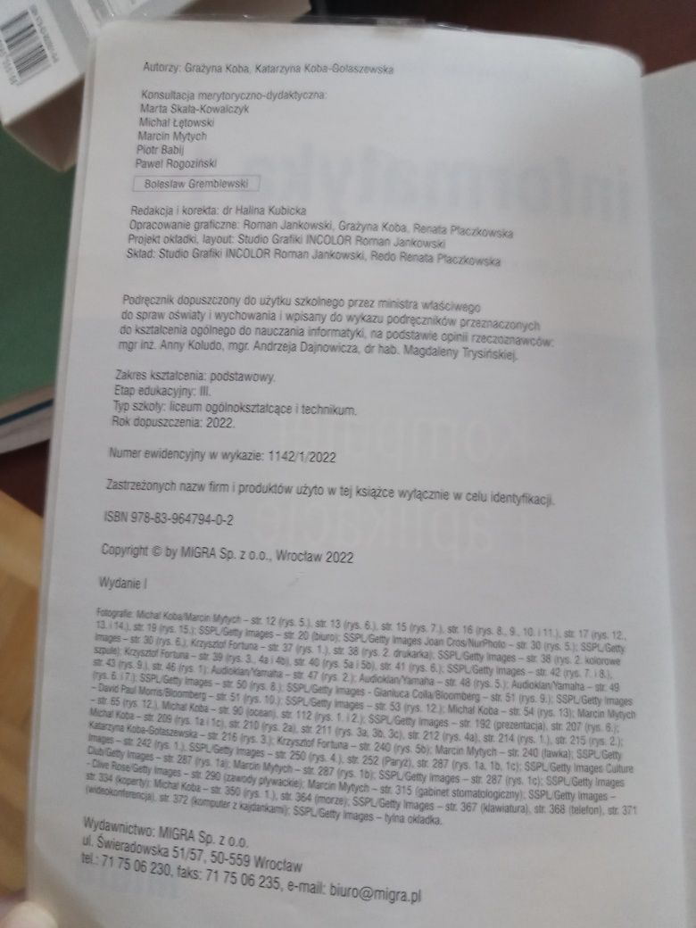Informatyka 1-3 zakres podstawowy G. Koba, K. Koba-Gołaszewwska
