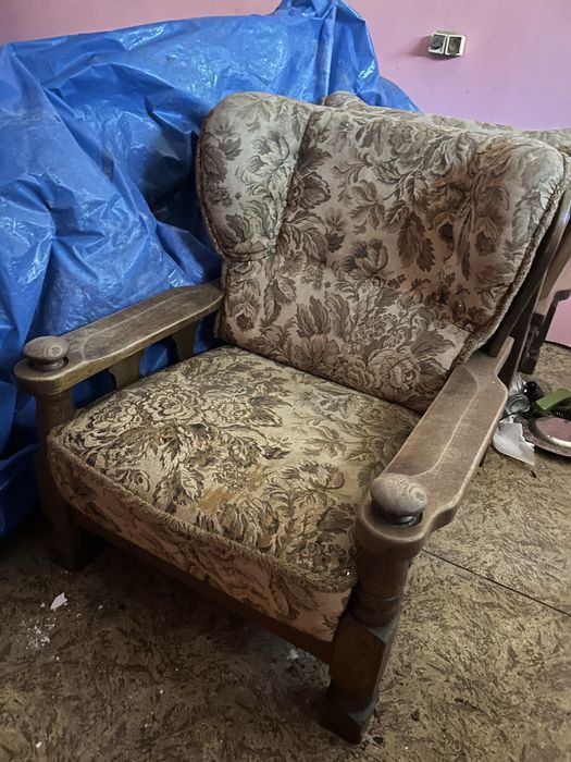 2 fotele drewniane masywne typu holenderskiego