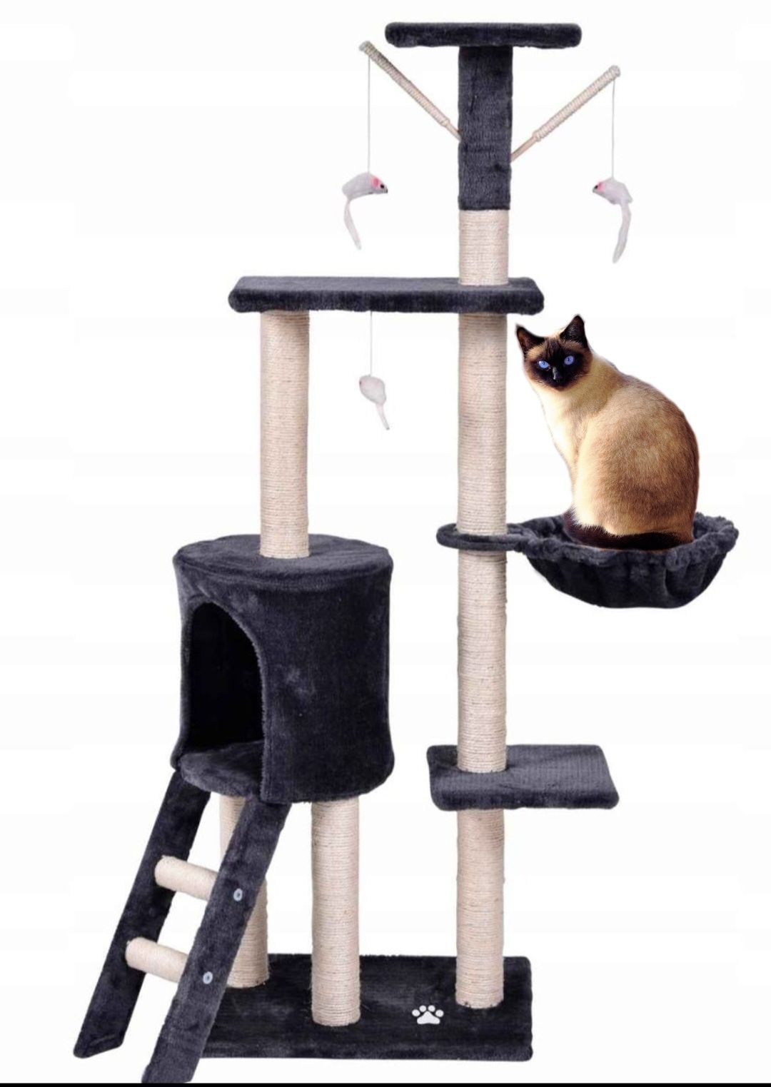 !!HIT!! Drapak legowisko domek wieża dla kota do domu +GRATIS