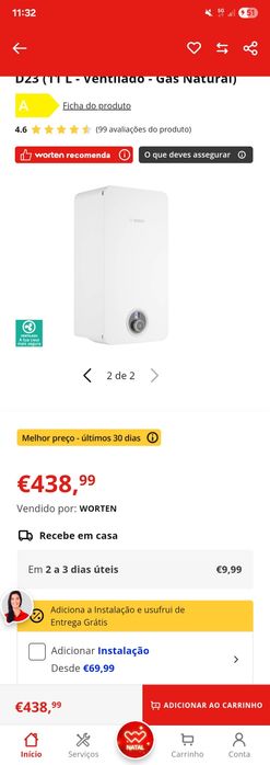 Urgente Esquentador Bosch T4600F 11 Garantia