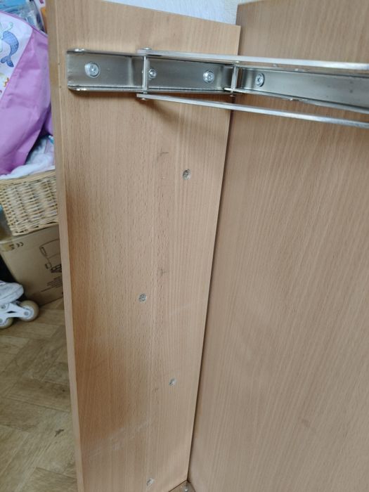 Stół składany przyścienny, prostokątny, biurko przyścienne.