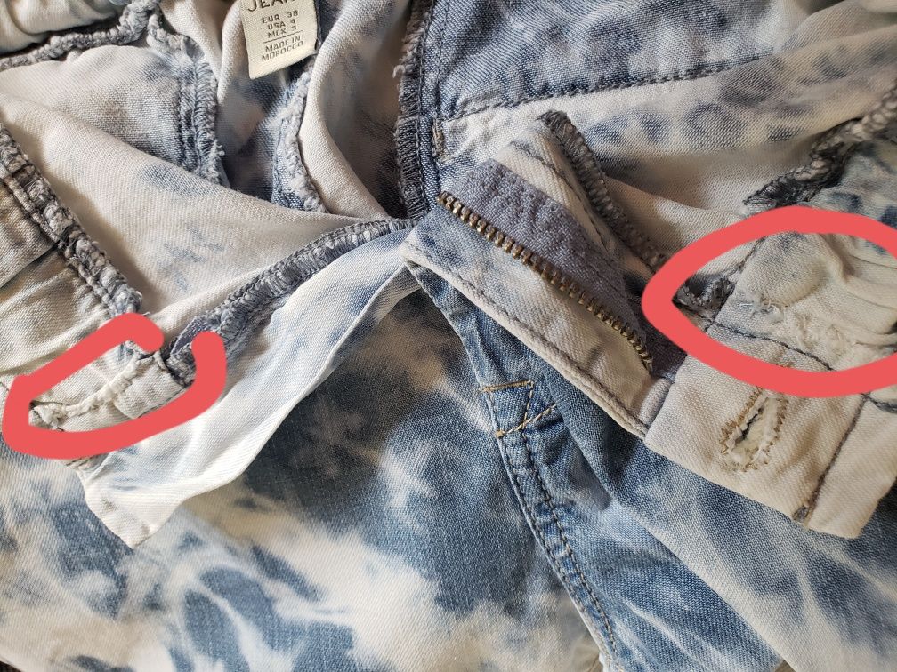 Szorty krótkie spodenki Mango tie diy dżinsy 36