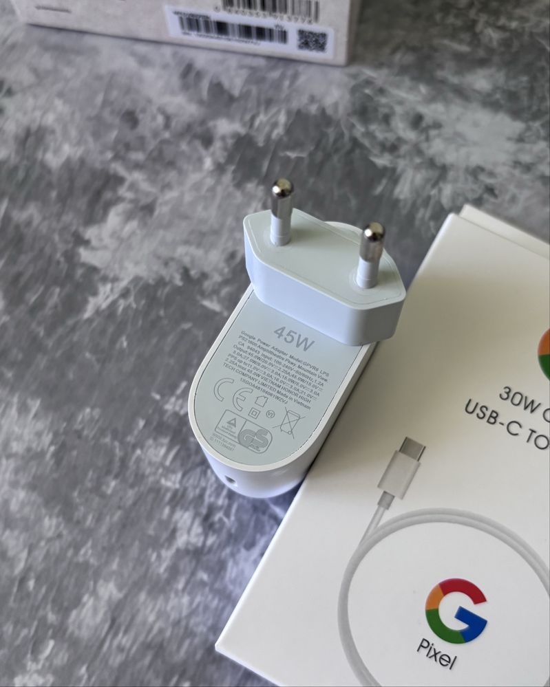 Комплект Быстрая зарядка Блок Google Pixel 45W Type-C + Кабель Type-C