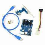 Adaptador PCIe 1 to 3 PCI Express Slots Riser Card 3 PCI-e Slot NOVO