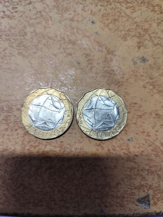 Monety 1000 lira liry włoskie unia europejska 1998