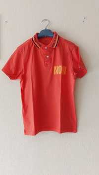 Bluzka T-shirt koszulka polo chłopięcy pomarańczowy 16 lat 164