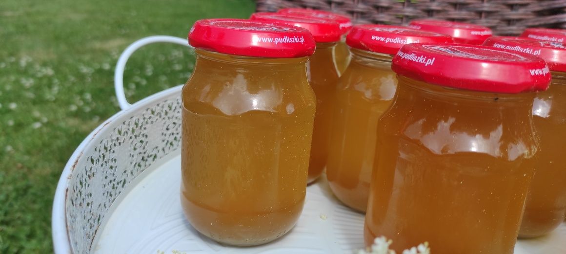 Syrop z kwiatów czarnego bzu z cytryną.