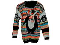 Pingwin norweskie wzory sweter unisex pop alt zimowy M 42