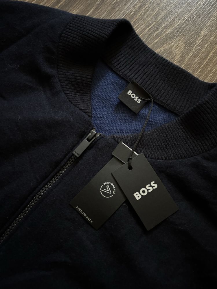 BOSS Regular Fit Zip-Up Jacket with Padded Front Panel Tech