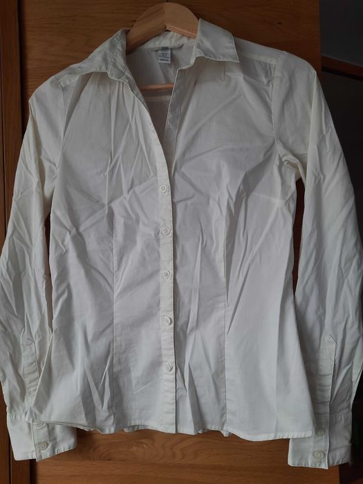 Wizytowa elegancka koszula h&m r 36 taliowana kremowa ecru