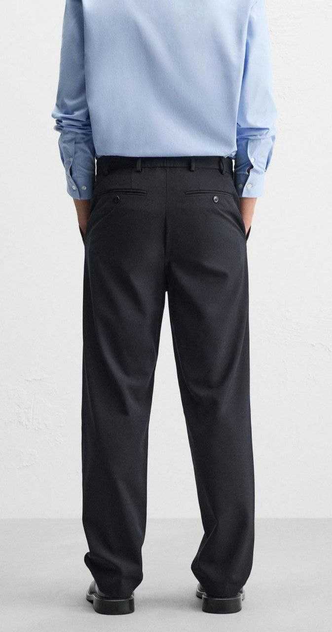 Штани ZARA straight-leg із змішаної вовняної такнини новинка 2025 рік
