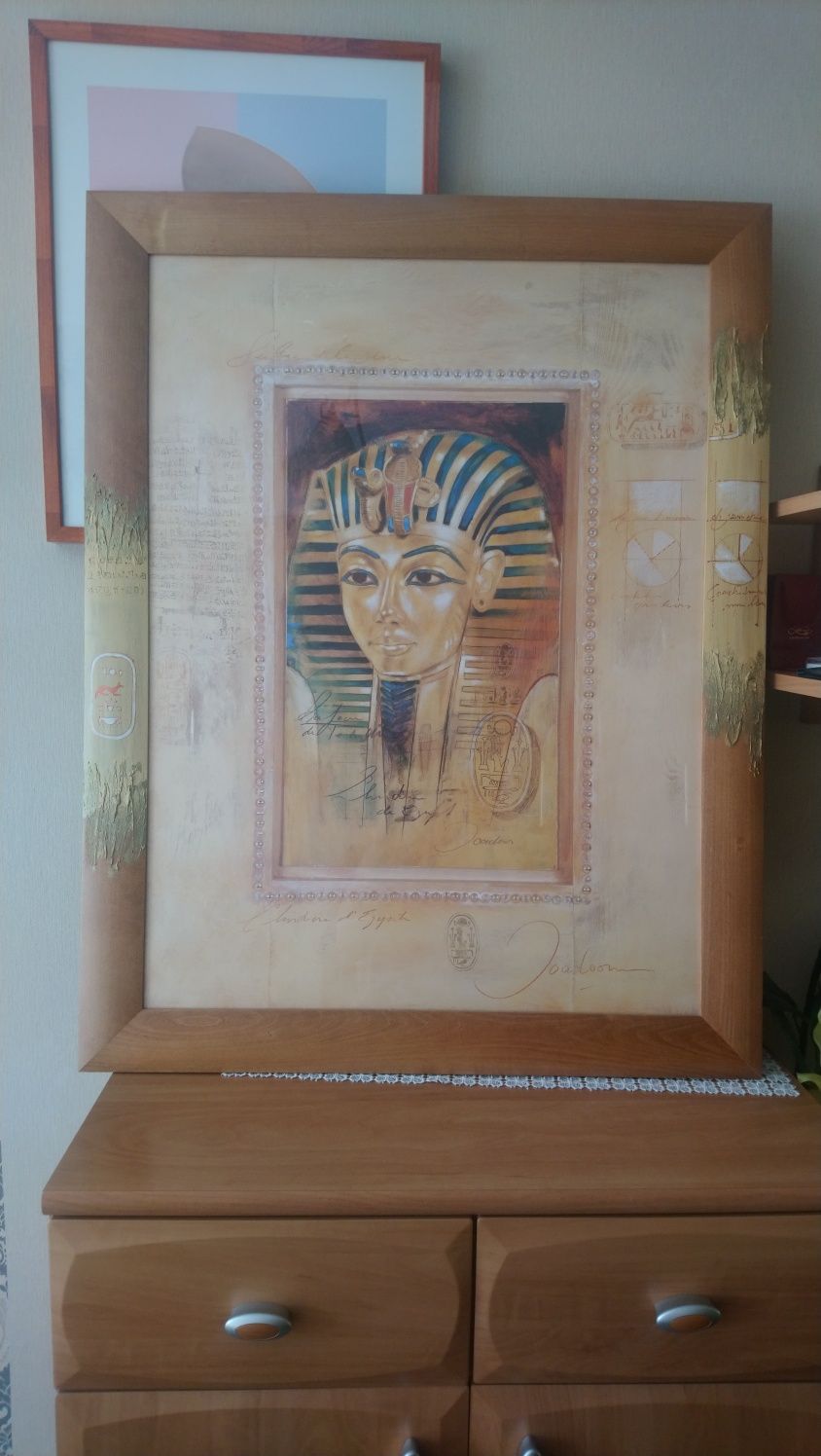 Obraz w ramie faraon 70*100 stan b.dobry