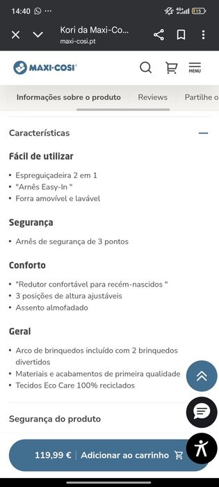 Espreguiçadeira Maxi Cosi Kori