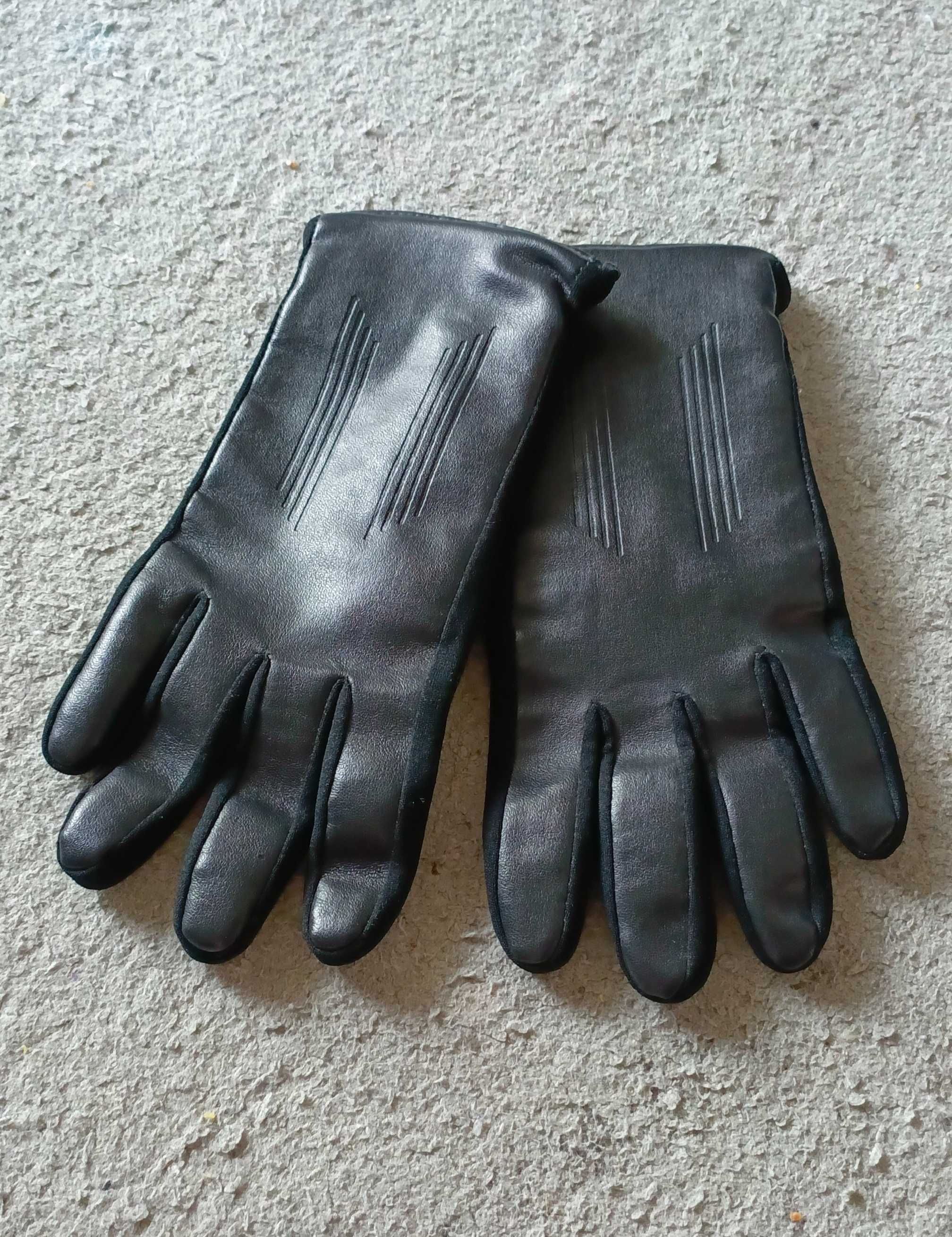 Nowe czarne rękawiczki