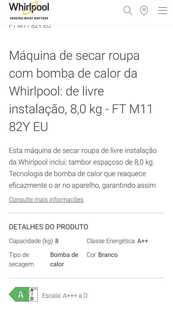 Máquina de Secar Whirlpool
