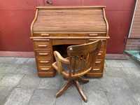 Stare biurko sekretarzyk roleta + krzesło antyk Anglia
