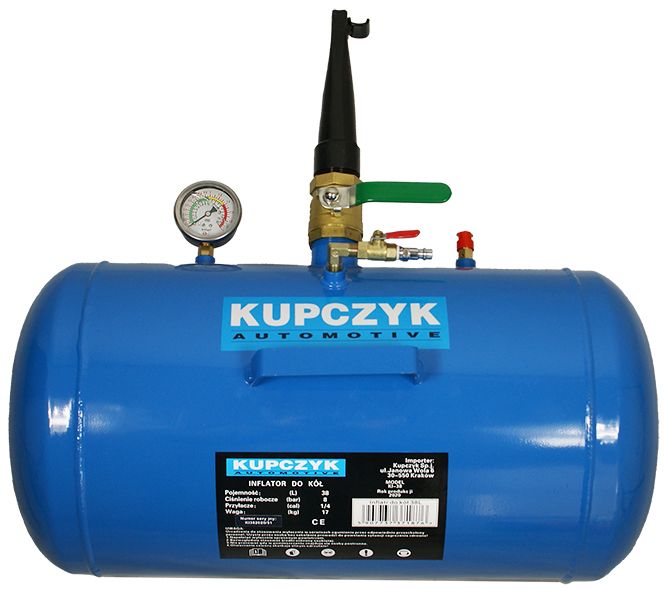 Inflator zbiornik ciśnieniowy uderzeniowe pompowanie 38l Kupczyk