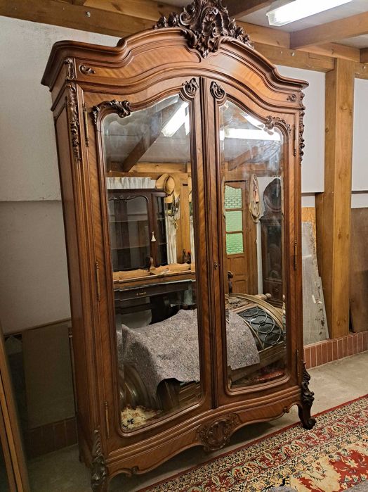 Piękna 2 drzwiowa szafa Ludwik Filip z lustrami