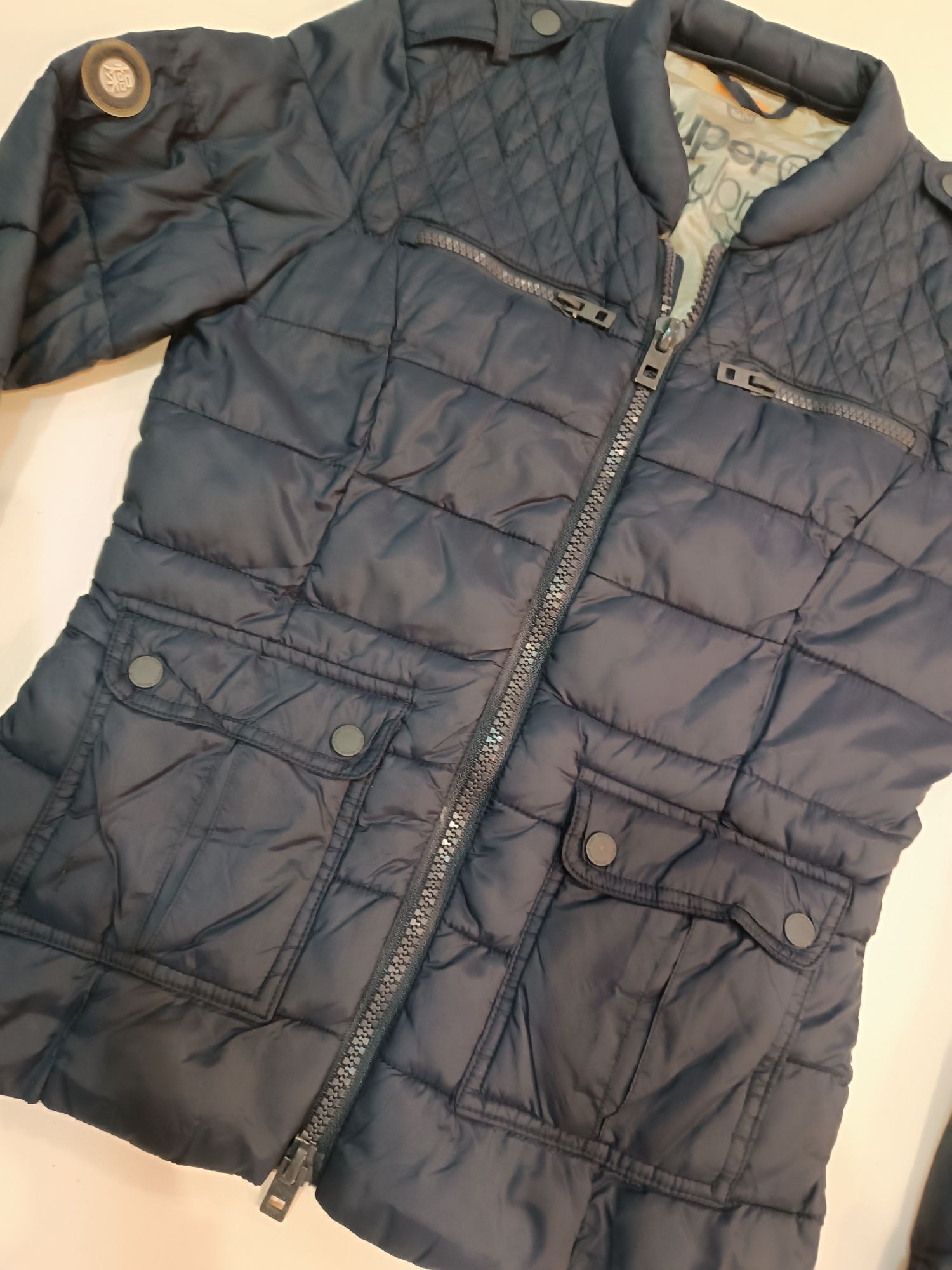 Superdry pikowana kurtka roz,xxs/32/4 ocieplana pikowana wiatrówka