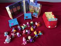 Peppa samochod zabawkowy, peppa szkola i  19 figurek