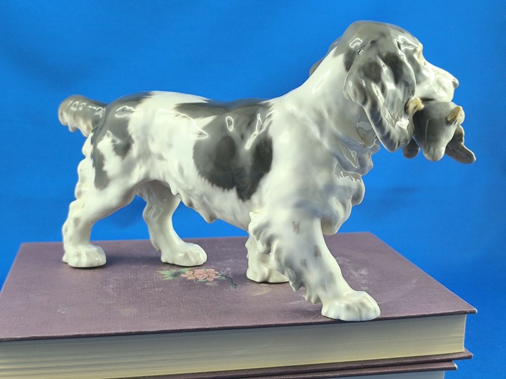 Spaniel z przepiórką Bing&Grondahl Kopenhaga #pies #porcelana