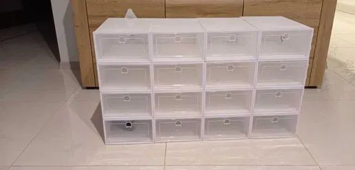 Szafka na buty biała regał pudełka organizer szafa 10 sztuk