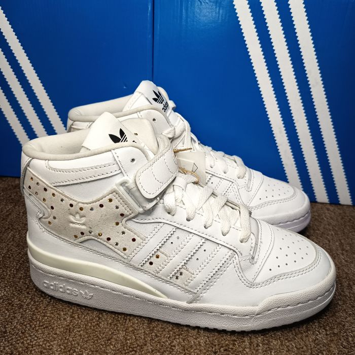 Кросівки шкіряні Adidas Swarovski X Forum Mid White gy0819