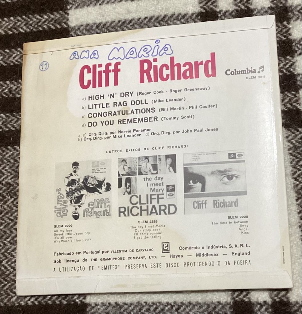Eurovisão 1968 Cliff Richard Congratulations EP