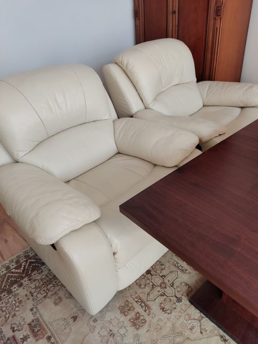 Komplet wypoczynkowy skórzany